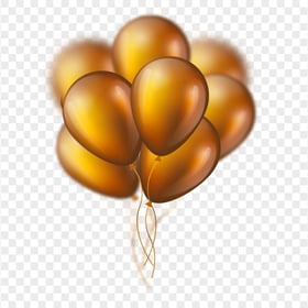 Brown Golden Balloons Illustration FREE PNG