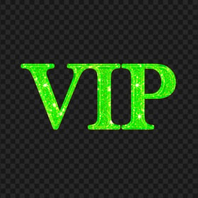 VIP Green Glitter Word Logo Sign PNG