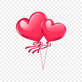 Two Heart Balloons Love Valentine Illustration