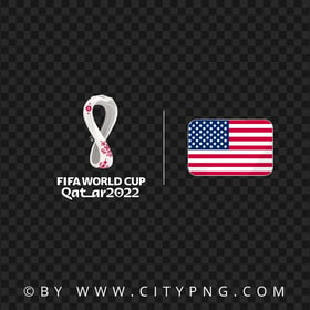 USA Flag With Fifa Qatar 2022 World Cup Logo HD PNG