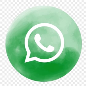 HD Round Circle Watercolor Style Green Whatsapp Icon PNG