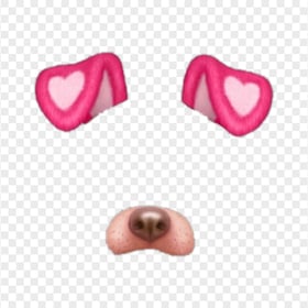Snapchat Cute Pink Dog Puppy Filter PNG Image