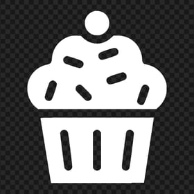 White Cupcake Muffin Silhouette Icon PNG