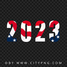 HD 2023 Text As USA Flag Transparent PNG