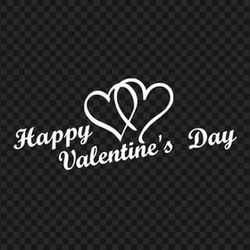HD Happy Valentines Day White Text Logo PNG