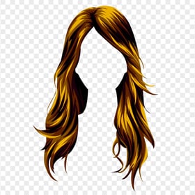 HD Yellow Stardoll Cartoon Anime Long Hair PNG