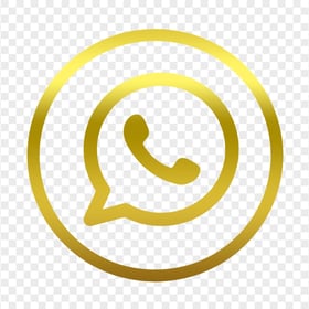 HD Golden Outline Whatsapp Wa Round Circle Logo Icon PNG