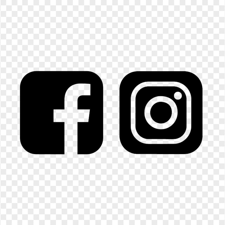 HD Facebook Instagram Black Logos Icons PNG | Citypng