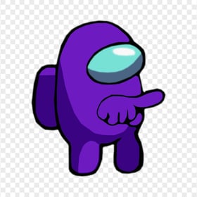 HD Purple Among Us Character Finger Hand Pointing PNG