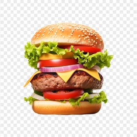 Lettuce Tomato Tasty Grilled Beef Burger HD Transparent PNG