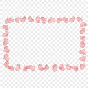 HD Pink Cute Hearts Frame Transparent Background