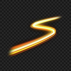 Glowing Orange Yellow Neon Curve Line HD PNG