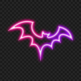 Transparent Purple & Pink Halloween Neon Bat