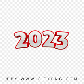 Red 3D 2023 Text Numbers Image PNG