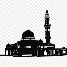Islamic Black Silhouette Masjid Mosque Vector