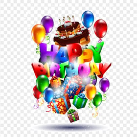 HD Colorful Happy Birthday Illustration Design PNG