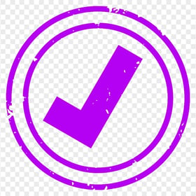 HD Purple Round Yes Tick Check Mark Stamp PNG