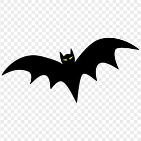 Black Vampire Bat Halloween Silhouette Yellow Eyes