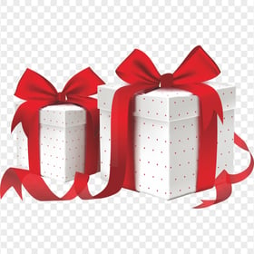 HD Two Red & White Valentine Love Gifts Boxes PNG