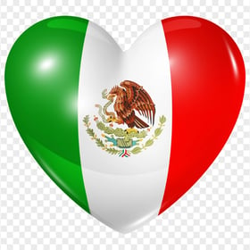 HD Mexico Flag Heart Shape PNG