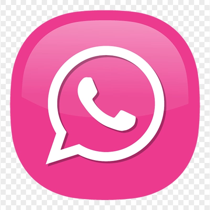 Pink & White Whatsapp Wa Illustration Vector Logo Icon PNG