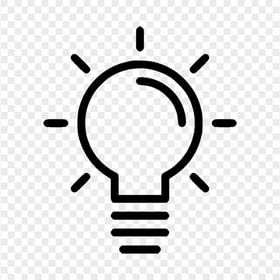 Light Bulb Idea Black Icon Download PNG