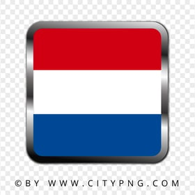 Netherlands Square Metal Framed Flag Icon PNG