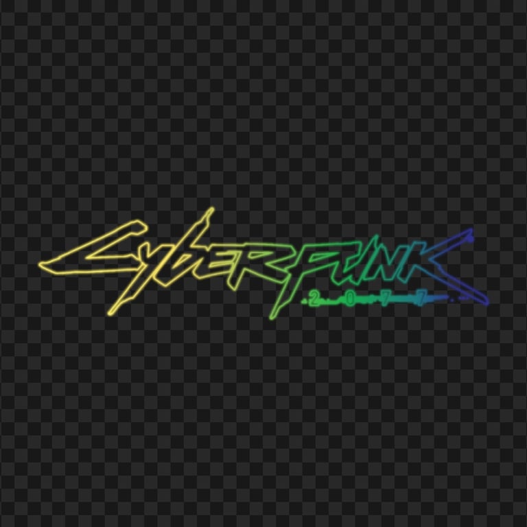 HD Gradient Neon Cyberpunk 2077 Game Logo PNG