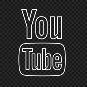 HD White Vertical Outline Youtube YT Logo Icon PNG