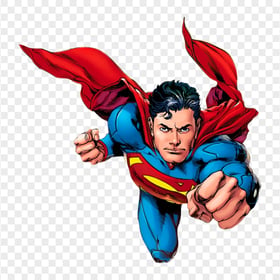 HD Superman Flying Front View Comic PNG