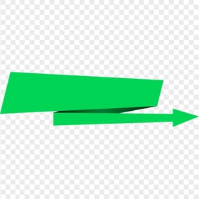 Green Origami Vector Paper Arrow Going Right