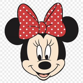 Minnie Mouse Face Red Bow PNG Image