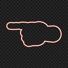 HD Red Neon Hand Finger Pointing Left PNG
