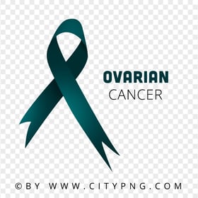 HD Teal Ovarian Cancer Ribbon Logo Sign PNG