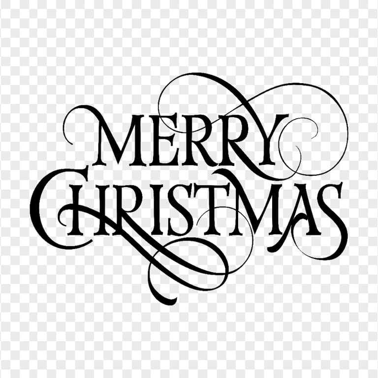 HD Black Merry Christmas Text Logo PNG Citypng