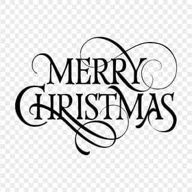 HD Black Merry Christmas Text Logo PNG