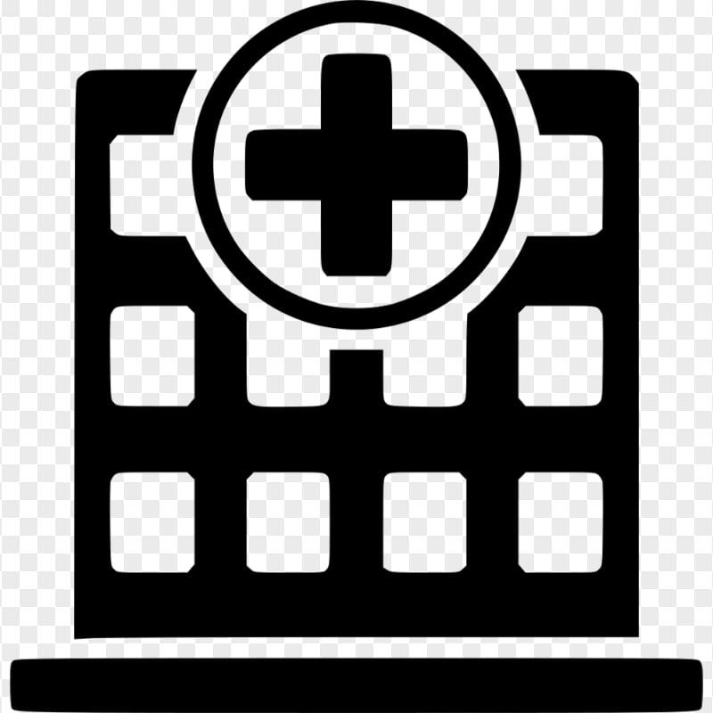 Hospital Clinic Health Care Vector Black Icon