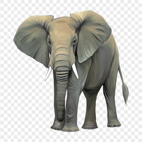 Gray Painting Asian Elephant HD PNG