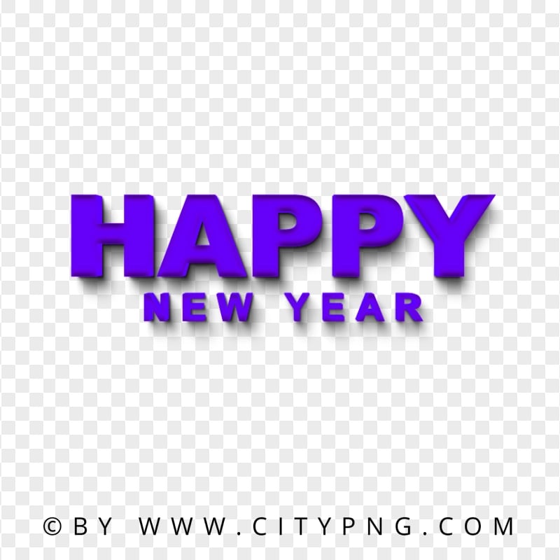 Happy New Year Purple Logo FREE PNG