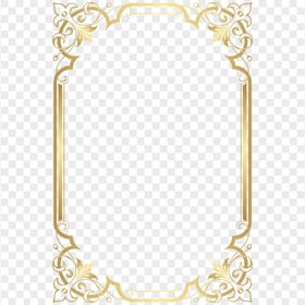 Golden Gold Floral Diploma Paper Frame FREE PNG