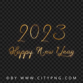 HD Gold Elegant 2023 Happy New Year Design PNG