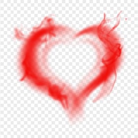 HD Red Cloud Smoke Love Heart PNG