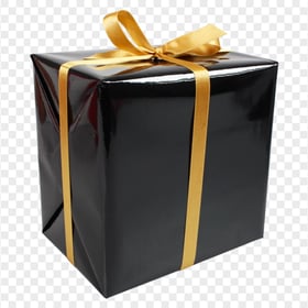 HD Black & Gold Gift Box PNG