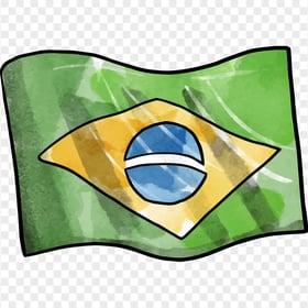 Painted Brazil Bandeira Flag PNG