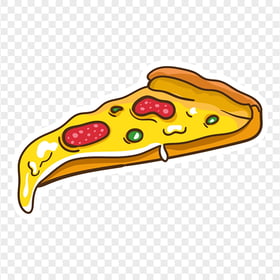 FREE Pepperoni Pizza Slice Clipart Sticker PNG
