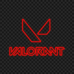HD Valorant Red Neon Logo With Symbol PNG