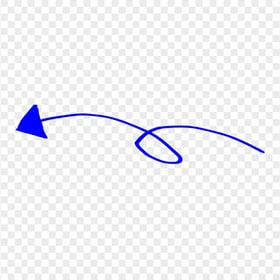 HD Dark Blue Line Art Drawn Arrow Pointing Left PNG