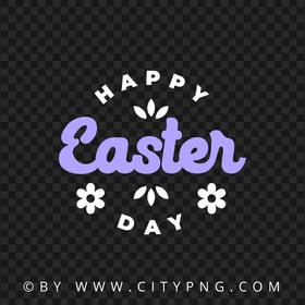 Purple Happy Easter Lettering HD Transparent PNG