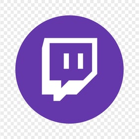 HD Twitch Purple & White Round Icon Transparent Background PNG