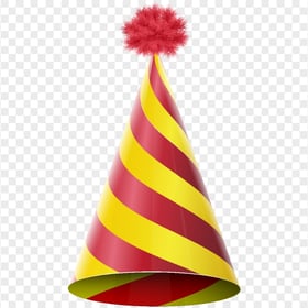 HD Yellow And Red Birthday Party Hat PNG